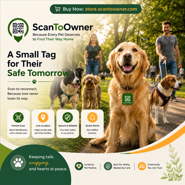 Featured ScanToOwner Pet QR Tag – Coming Soon