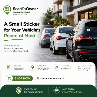 ScanToOwner Vehicle QR Sticker – Coming Soon