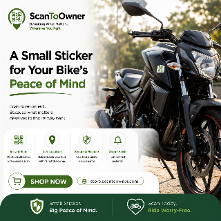 ScanToOwner BIKE QR Sticker – Coming Soon