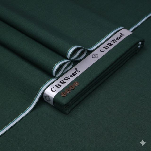 Premium Kamalia Khaddar by CHR Wears (Emerald Green)